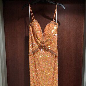 Tony Bowl Le Gala 17560 Orange Prom Dress Size 6